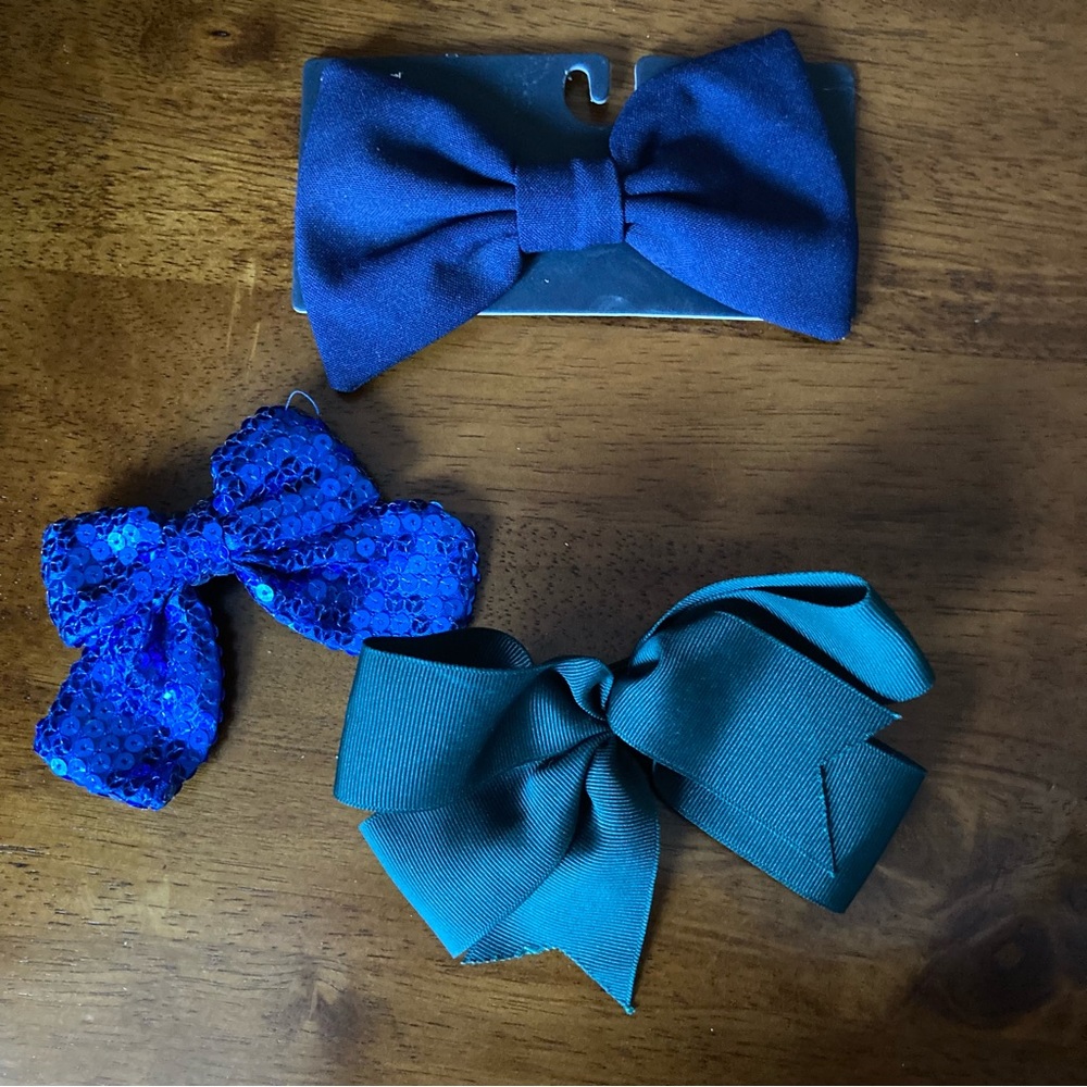 Hair bows - American Apparel & 2 Others - Blue & Green